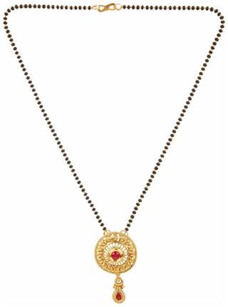 Efulgenz Gold Plated Ethnic Mangalsutra Pendant with Chain for Women