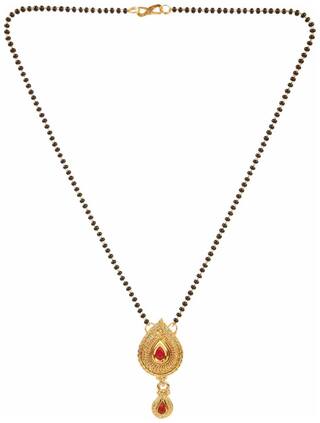 Efulgenz Gold Plated Ethnic Mangalsutra Pendant with Chain for Women