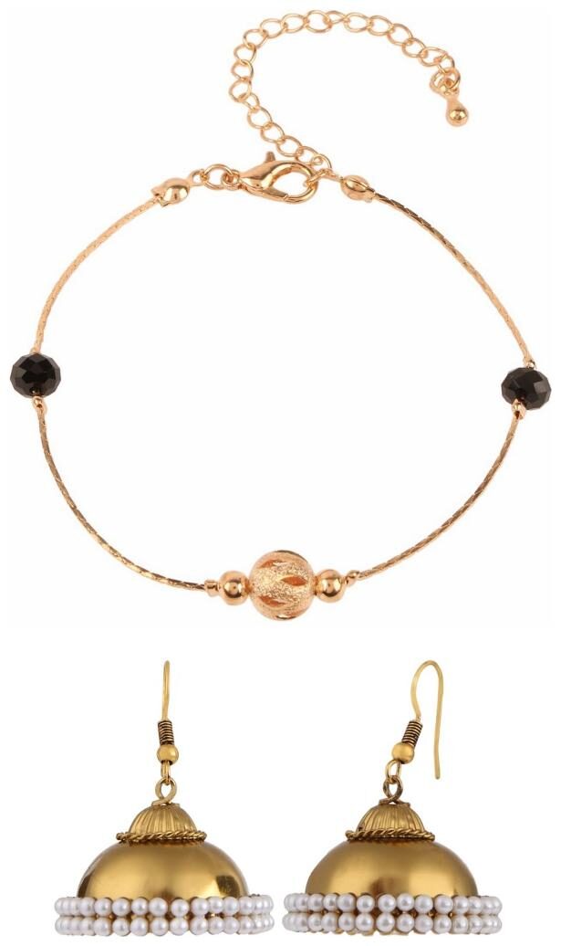 

Efulgenz Jewellery Combo of Trendy Stylish Anklet and Jhumki Earrings for Girls and Women