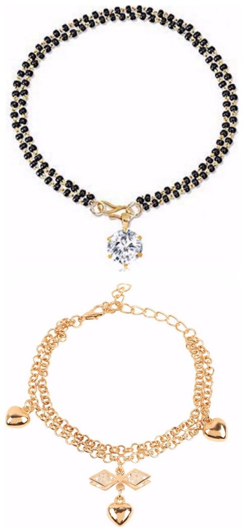 

Efulgenz Jewellery Combo of Designer Mangalsutra Bracelet and Adjustable Charm Bracelet for Women
