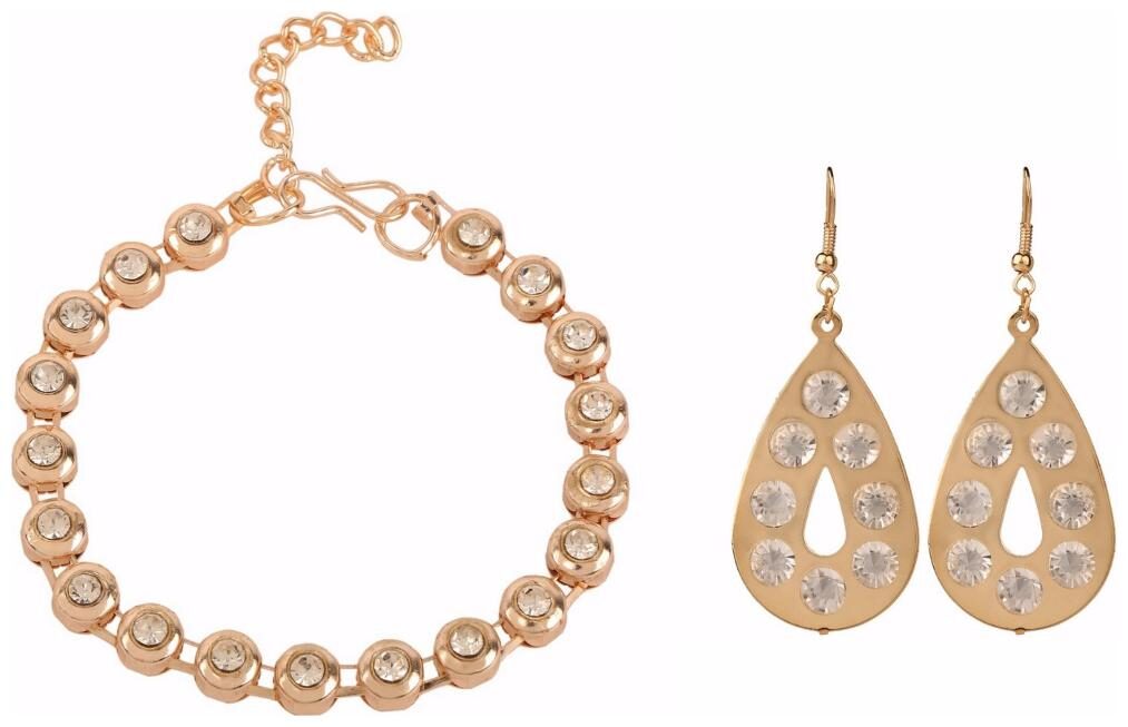

Efulgenz Jewellery Combo of Trendy Stylish Charm Bracelet and Dangler Earrings for Girls and Women