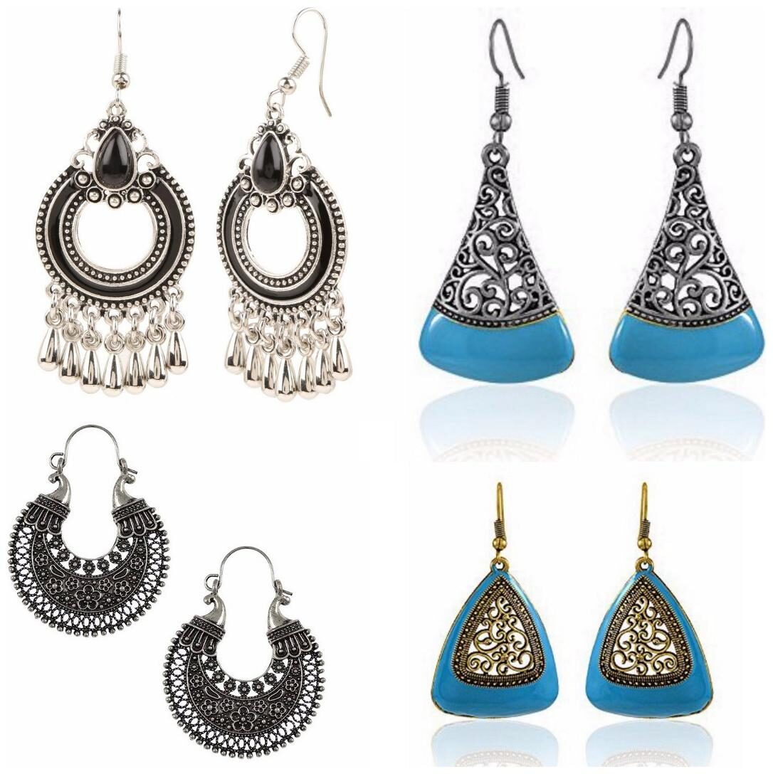 

Efulgenz Jewellery Combo Designer Fancy Party Wear Trendy Stylish Dangler Earrings for Girls and Women