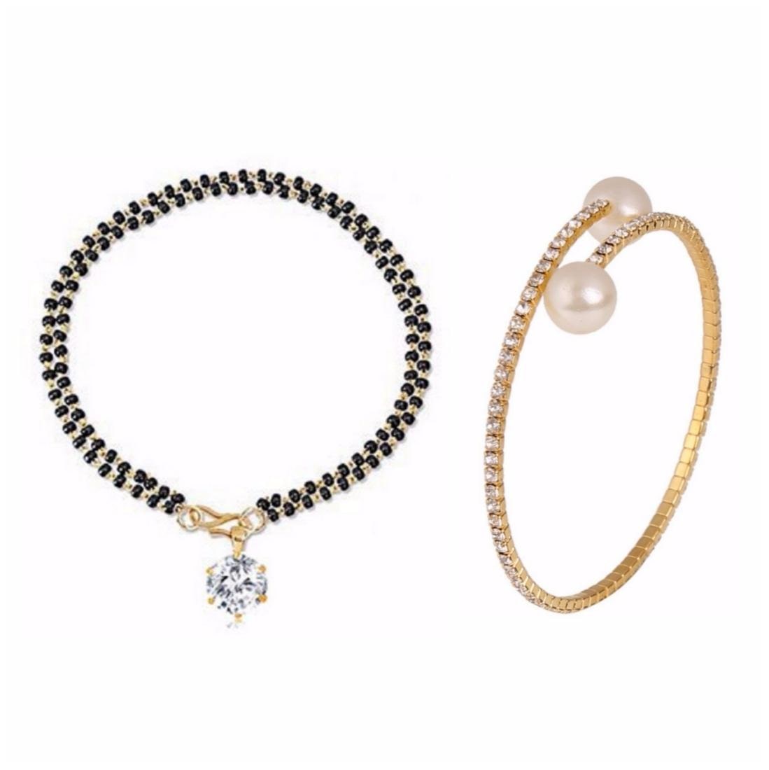 

Efulgenz Jewellery Combo of Designer Mangalsutra Bracelet and Charm Bracelet for Women