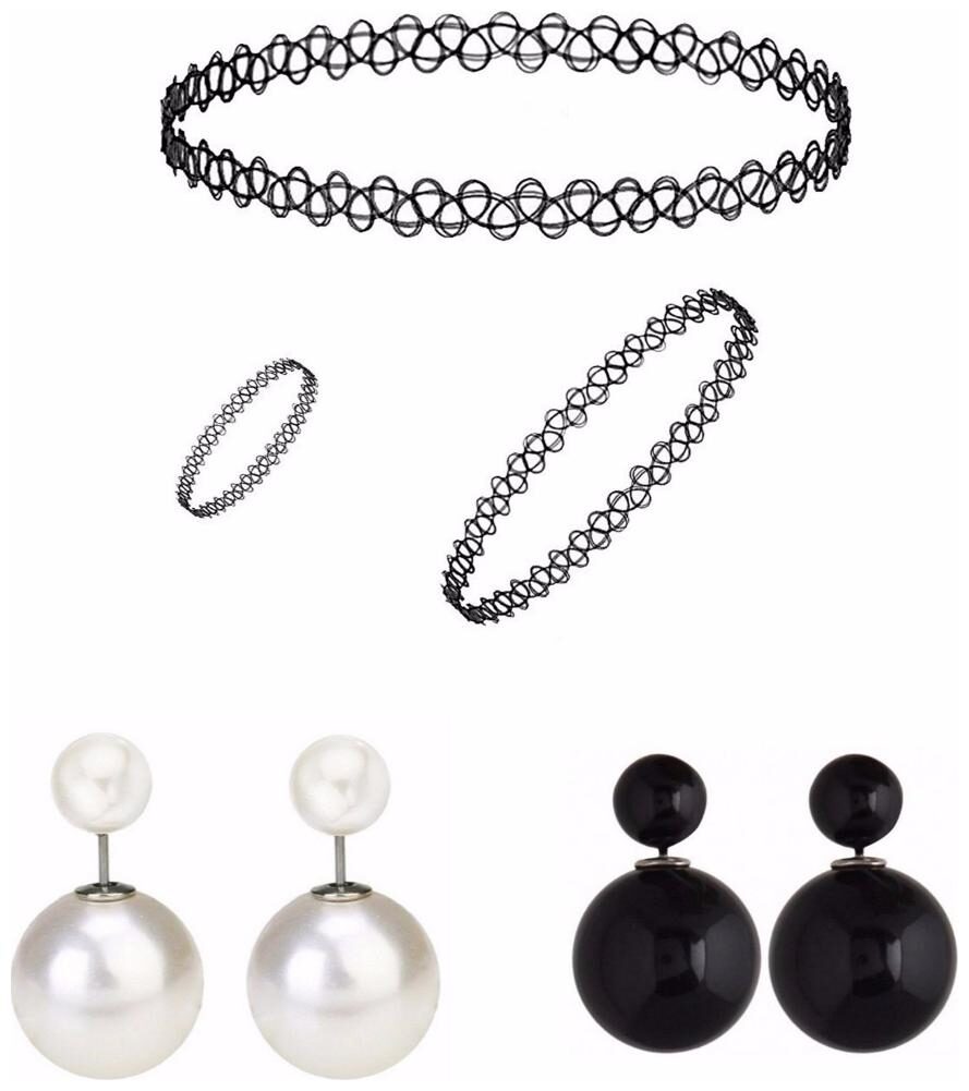 

Efulgenz Jewellery Combo of Trendy Strechable Choker with Bracelet Ring and Fancy Party Wear Earrings for Girls and Women