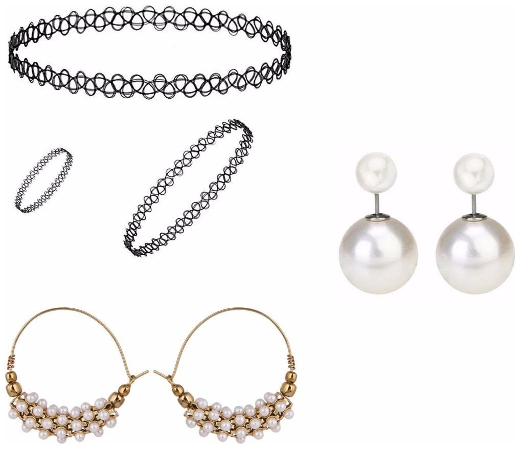 

Efulgenz Jewellery Combo of Trendy Strechable Choker with Bracelet Ring and Fancy Party Wear Earrings for Girls and Women