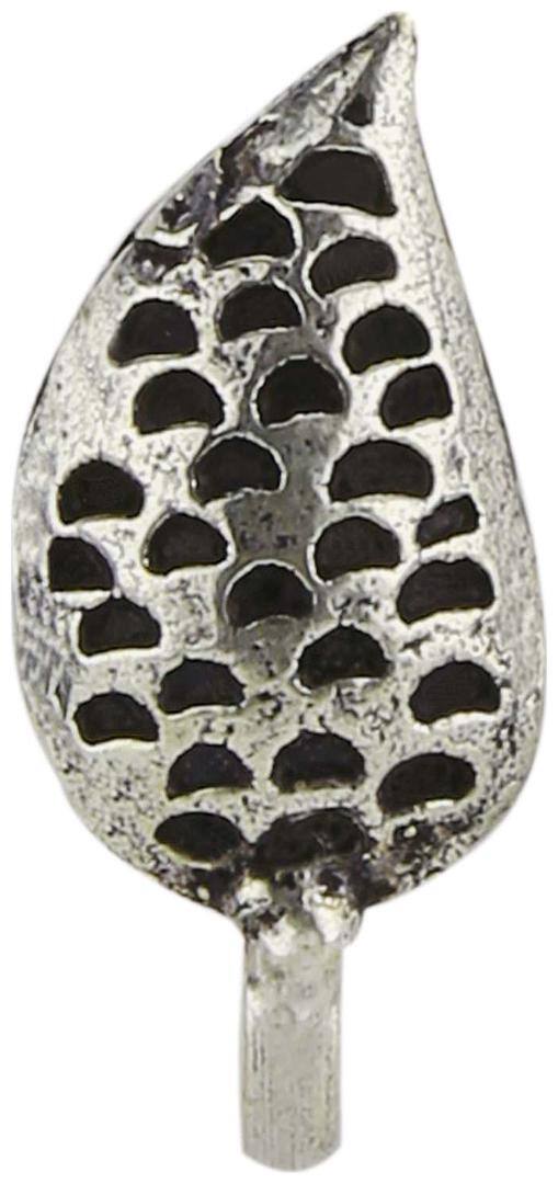Efulgenz Oxidised Silver Finish Leaf Shape Wonderful Press On Nose Clip Ring/ Pin for Girls and Women