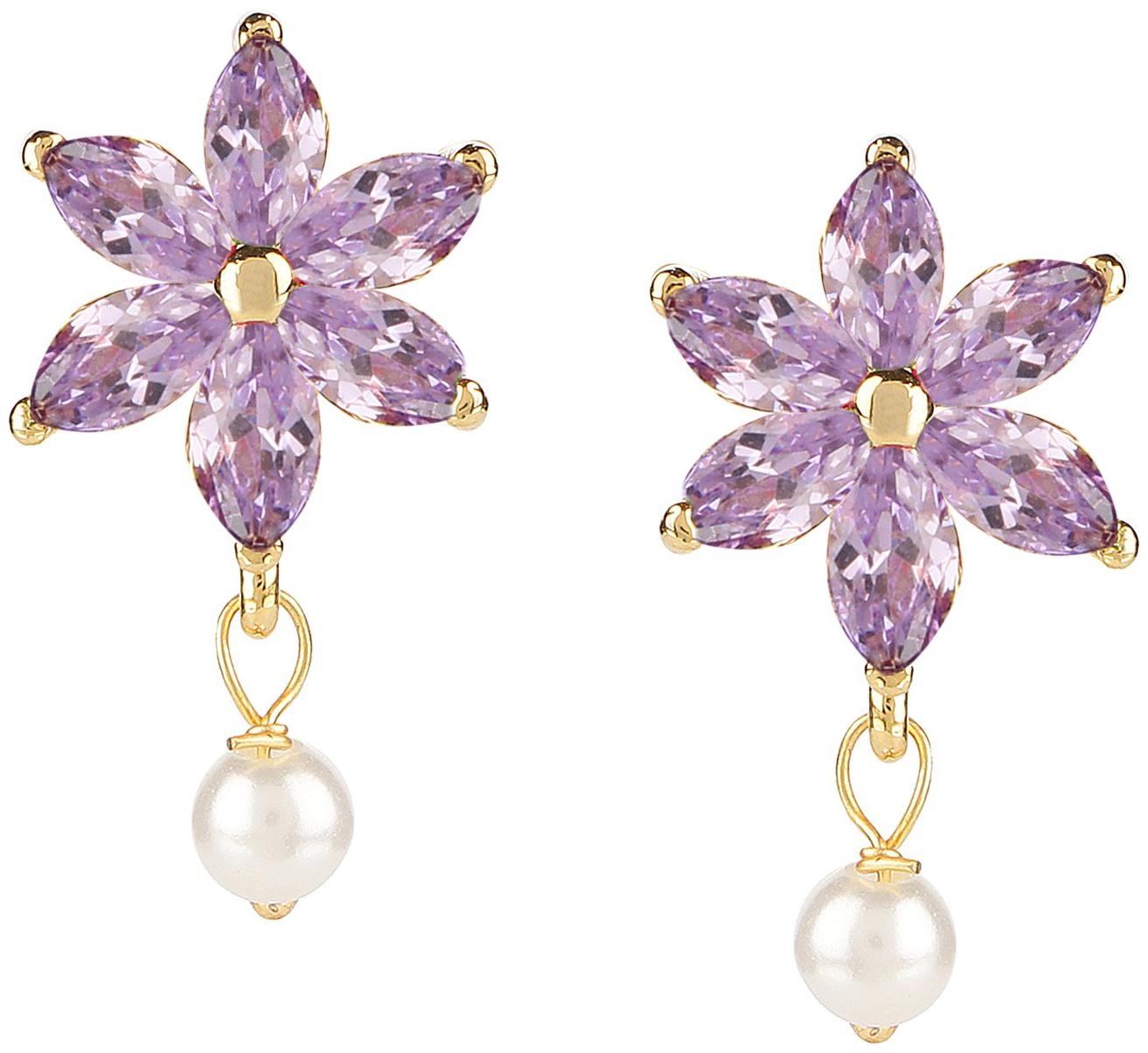 

Efulgenz Stylish Ethnic Trendy Fancy Party Wear Gold Plated Cubic Zirconia Pearl Drop Stud Earrings Jewellery Set
