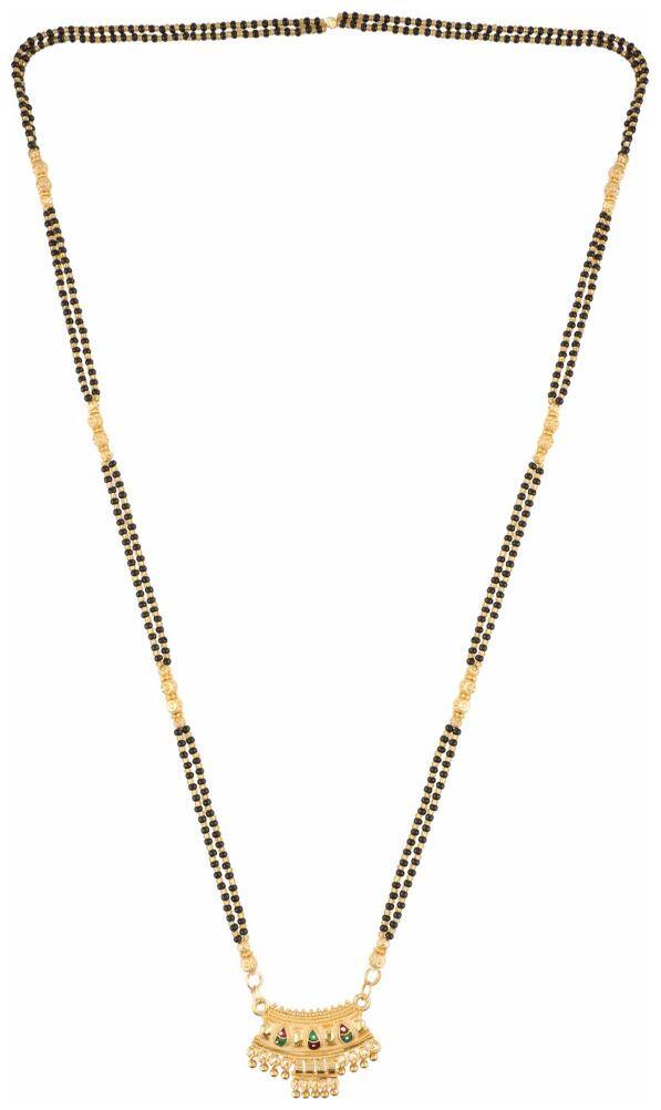 Efulgenz Traditional Gold Plated Long Ethnic Mangalsutra Pendant with Chain for Women