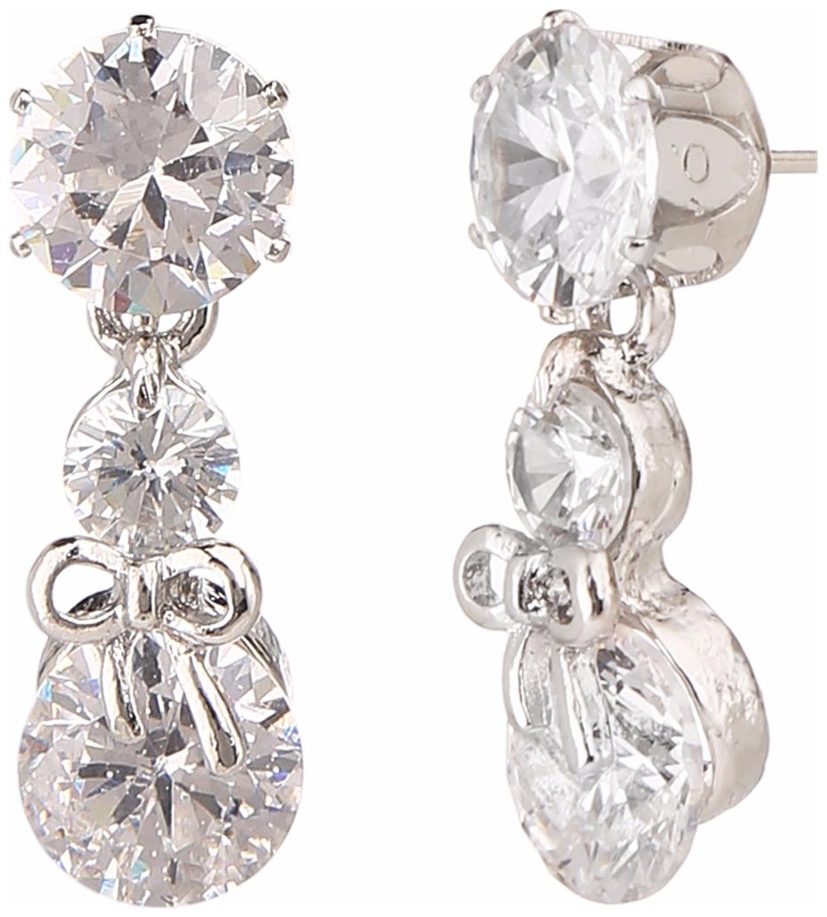 

Efulgenz Trendy Silver Tone Jewellery Stylish Fancy Party Wear American Diamond Drop Earrings for Girls Women