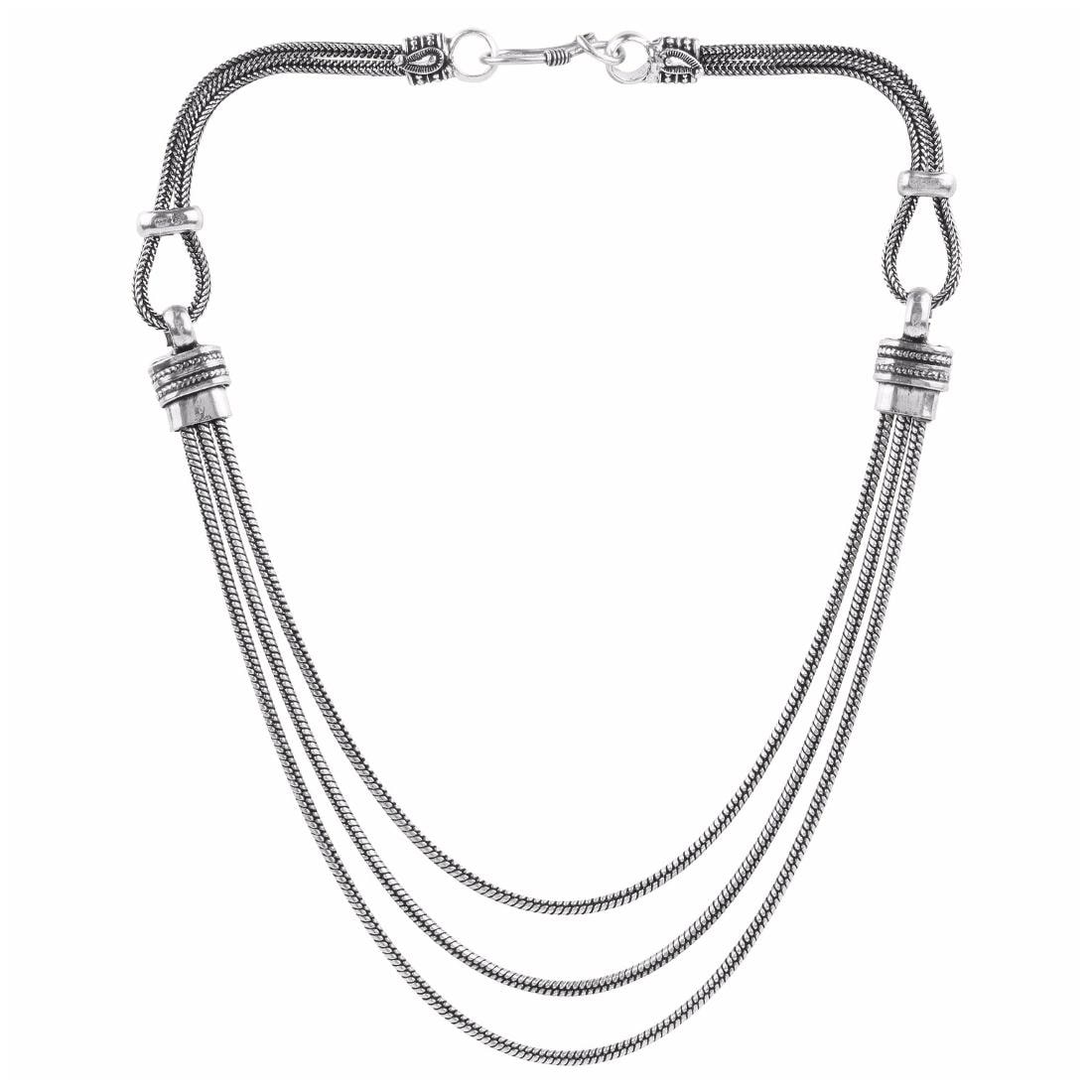 

Efulgenz Trendy Silver Plated Fancy Party Wear Statement Necklace Jewellery for Girls and women