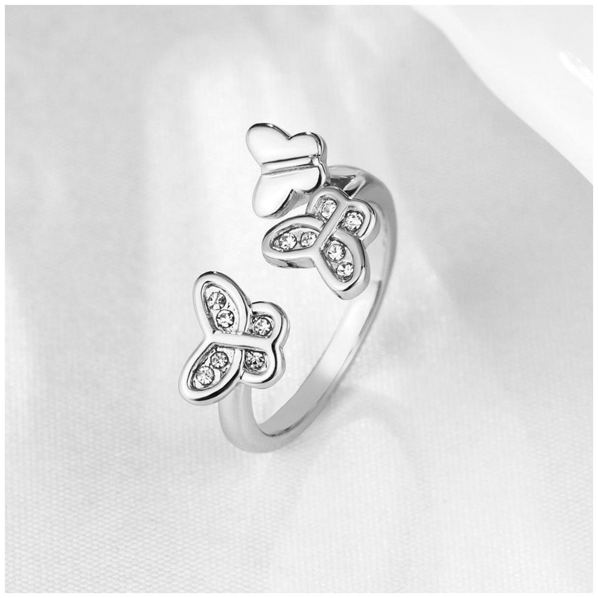 

Elegant Princess Multi Butterfly Zircon Adjustable Ring For Women Girls (Silver)