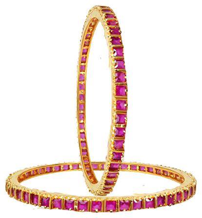 Embroco Gold Plated rubi Stylish Partywear Bangle For women (2 bangle)