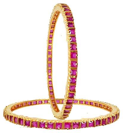 

Embroco Gold Plated rubi Stylish Partywear Bangle For women (2 bangle)