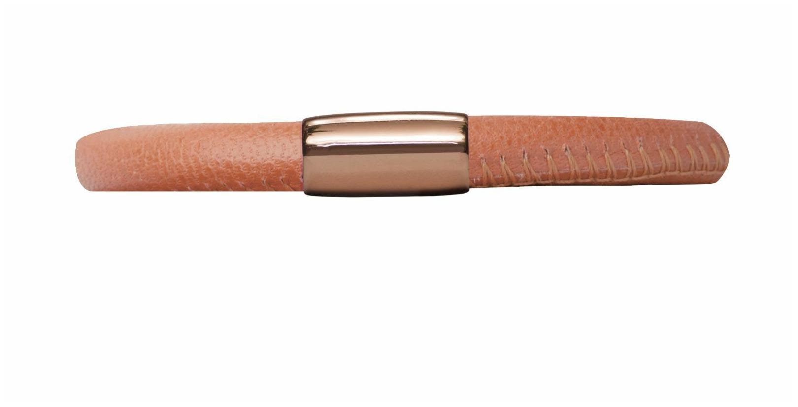 

Endless Coral Single Leather Steel 18K Rose Gold Plated 19cm 7 5 Long Bracelet