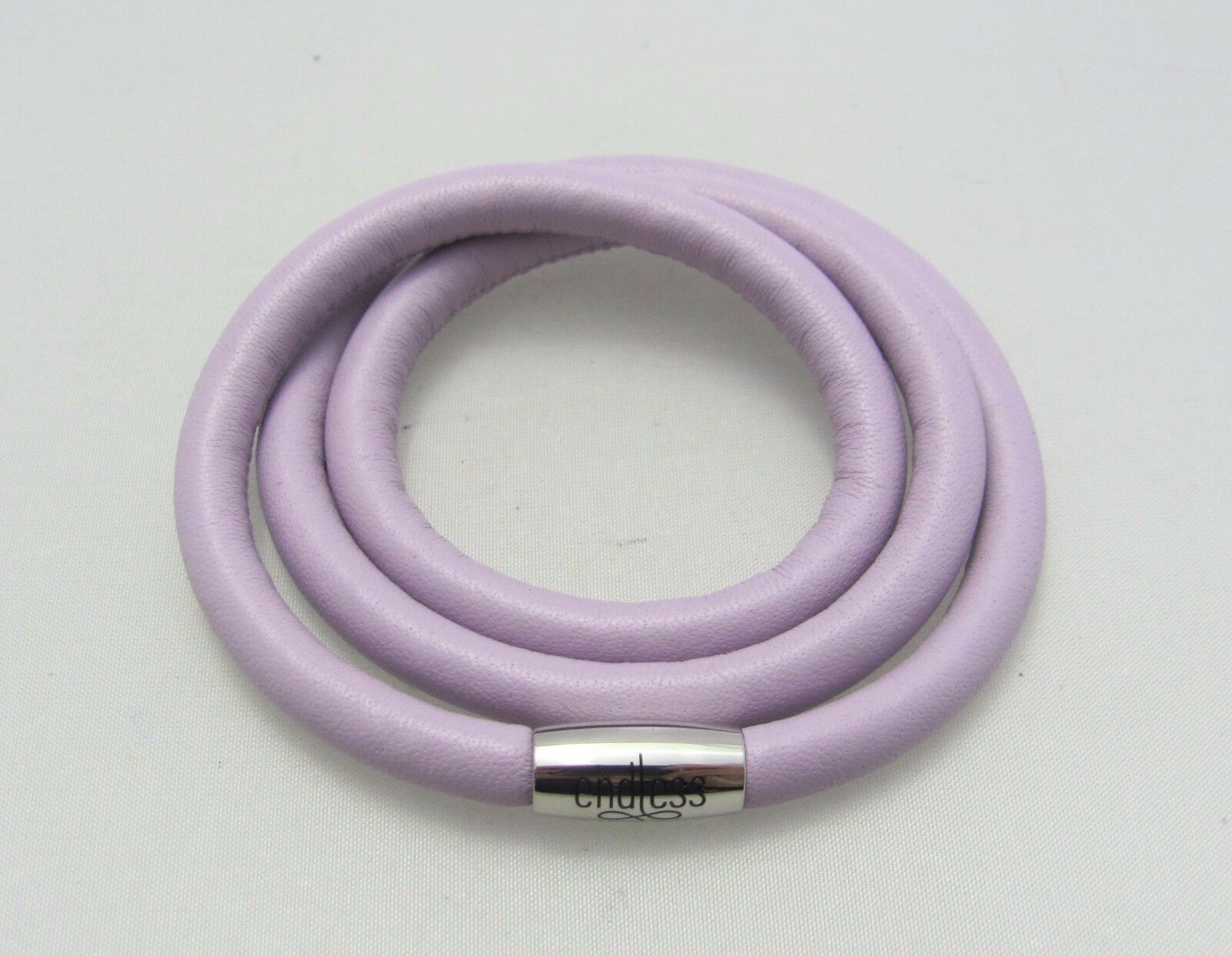 

ENDLESS lavender Triple Leather Steel 54cm 21 Long Bracelet