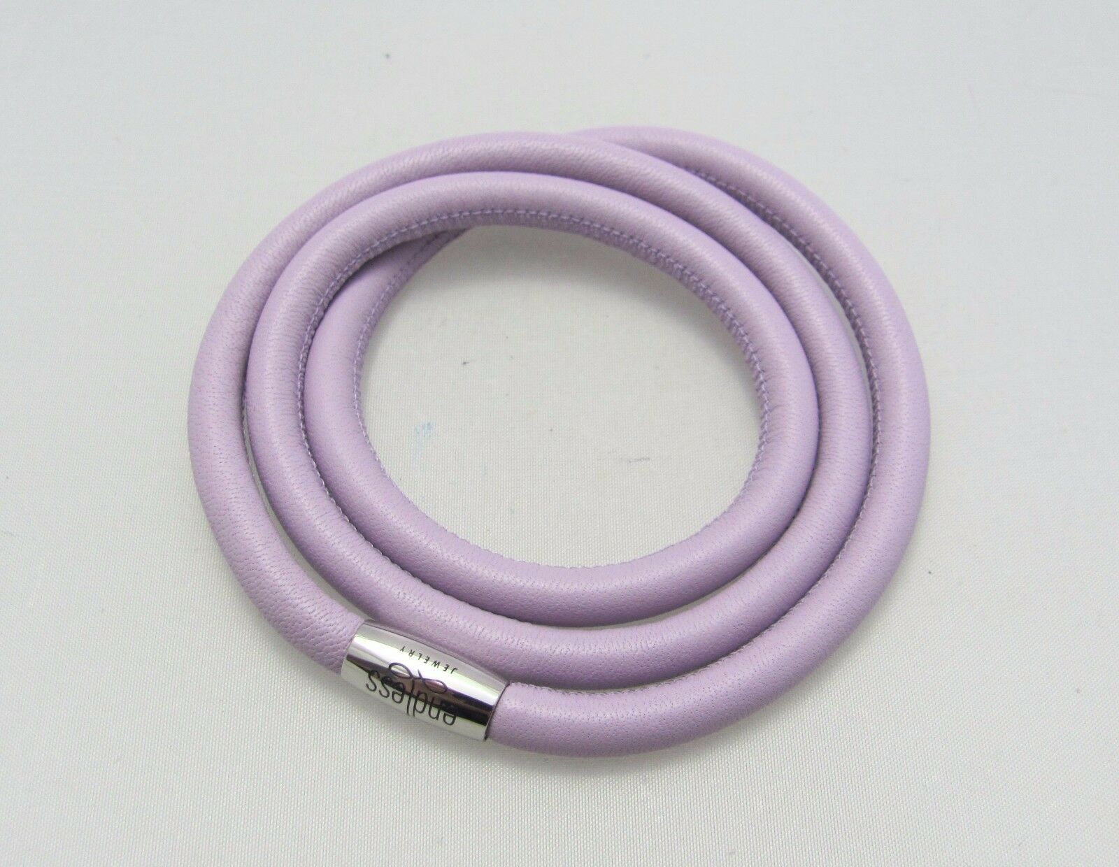 

ENDLESS lavender Triple Leather Steel 63cm 25 5 Long Bracelet