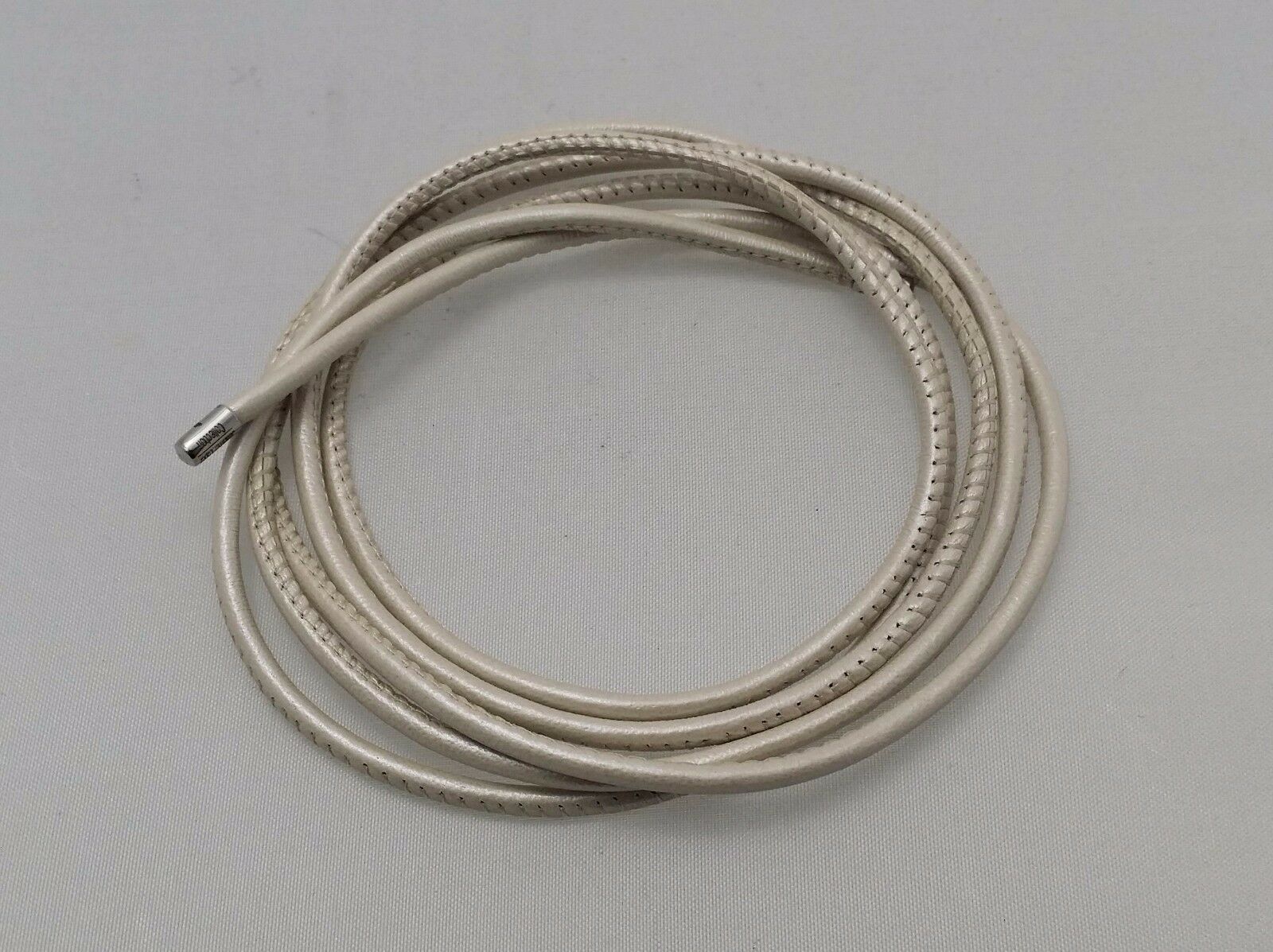

ENDLESS Necklace Bracelet 47 120cm Long Creme beige Leather Jennifer Lopez 4010
