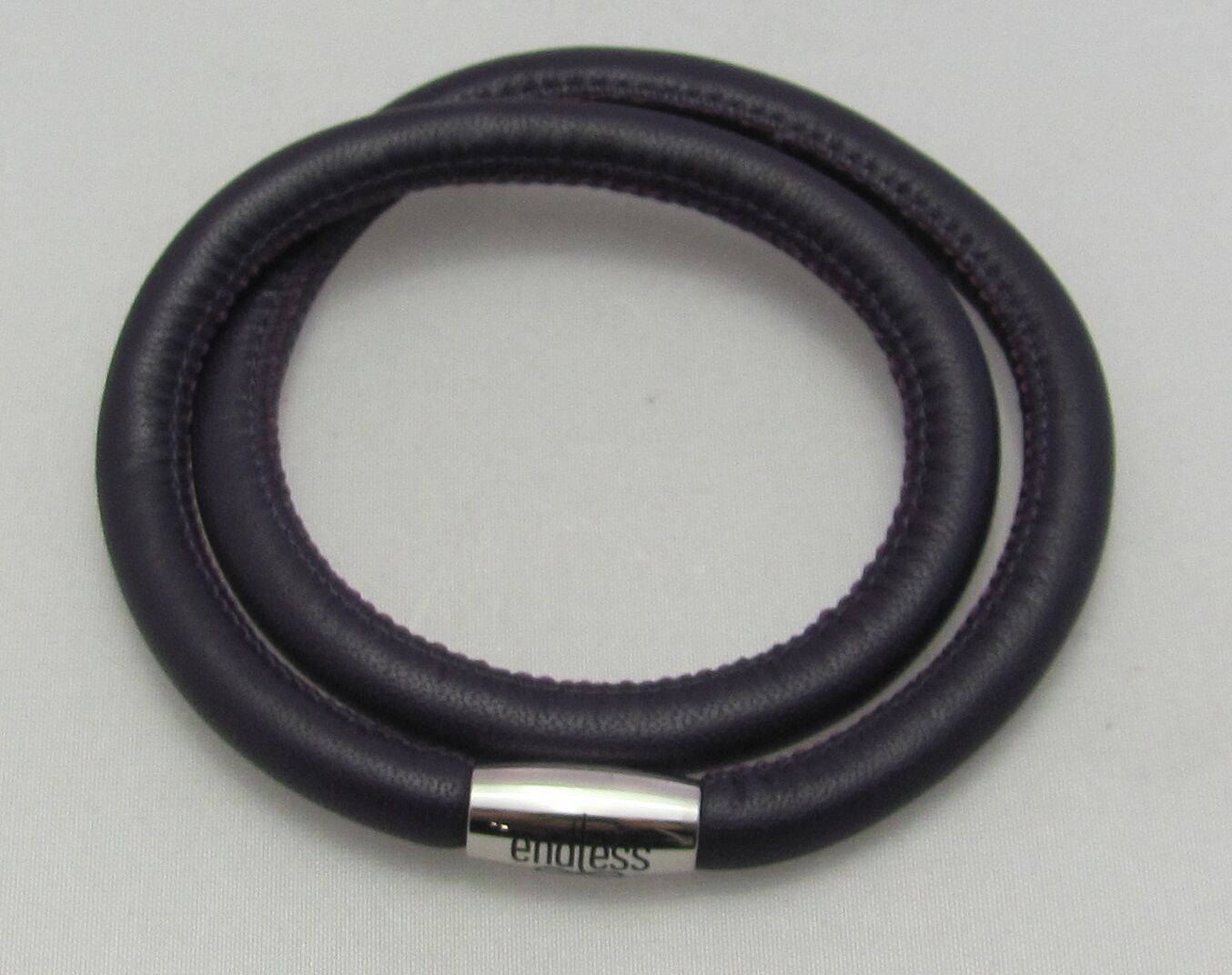 

ENDLESS Purple Double Leather Steel 40cm 16 Long Bracelet