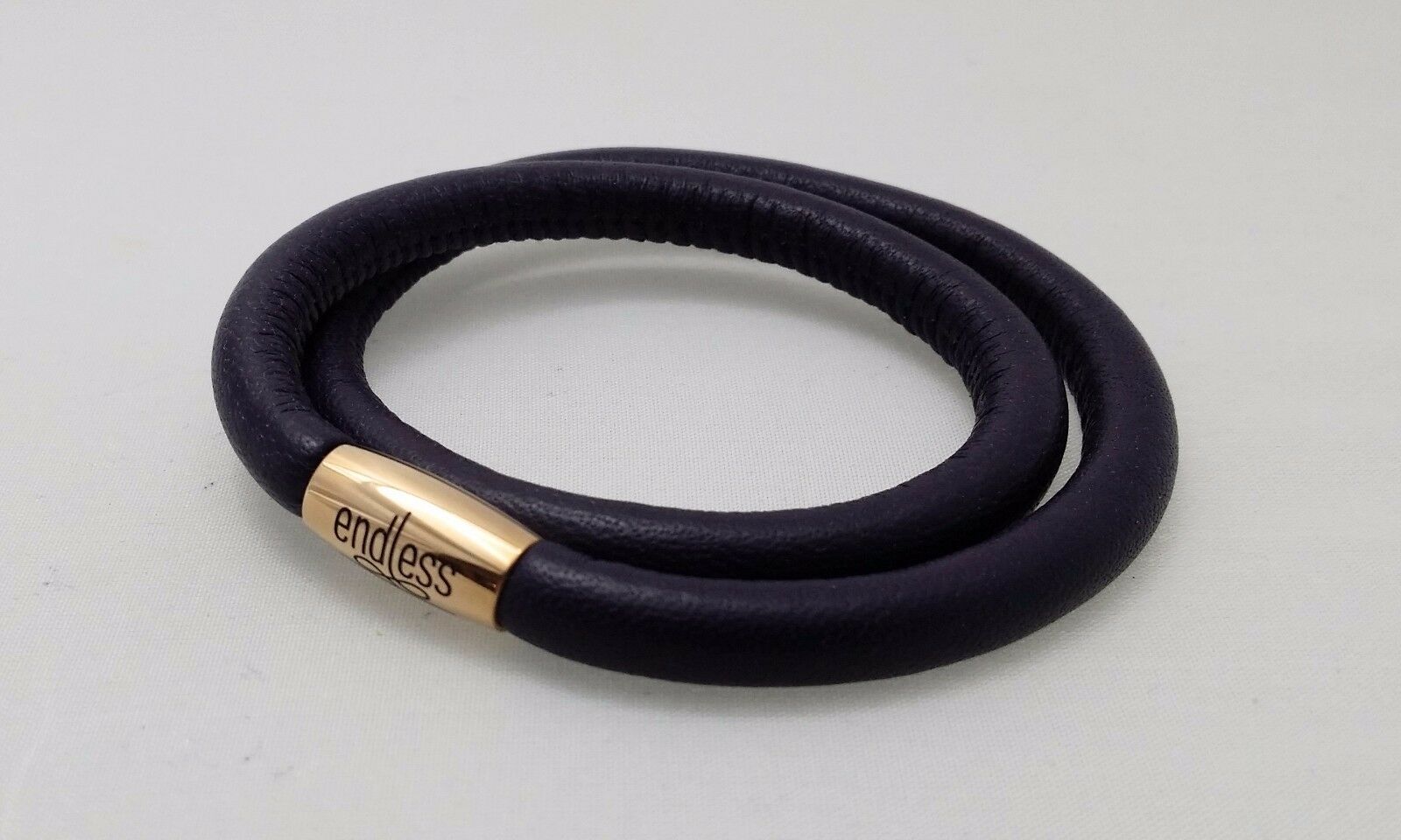 

ENDLESS Purple Double Leather 18K Rose Gold Plated 38cm 15 Bracelet