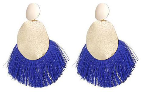 

Enso Tassel Dangle Earrings - Blue