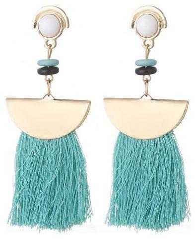 

Enso Tassel Dangle Earrings - Turquoise