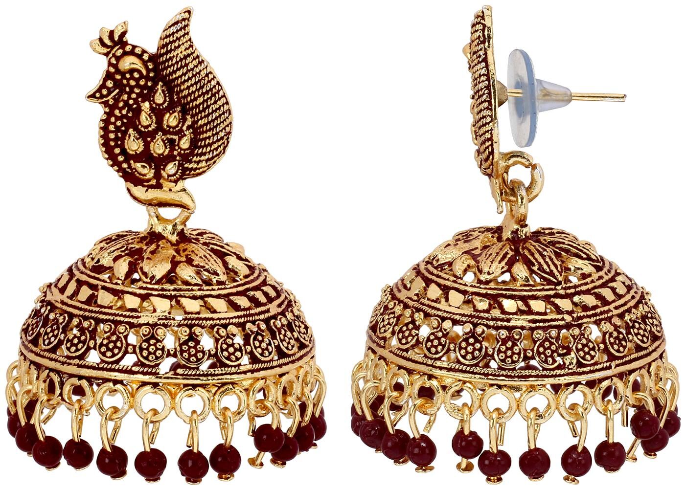 

Eris Inc Beautiful Gold Plated small black beeds Earrings for Girls Women