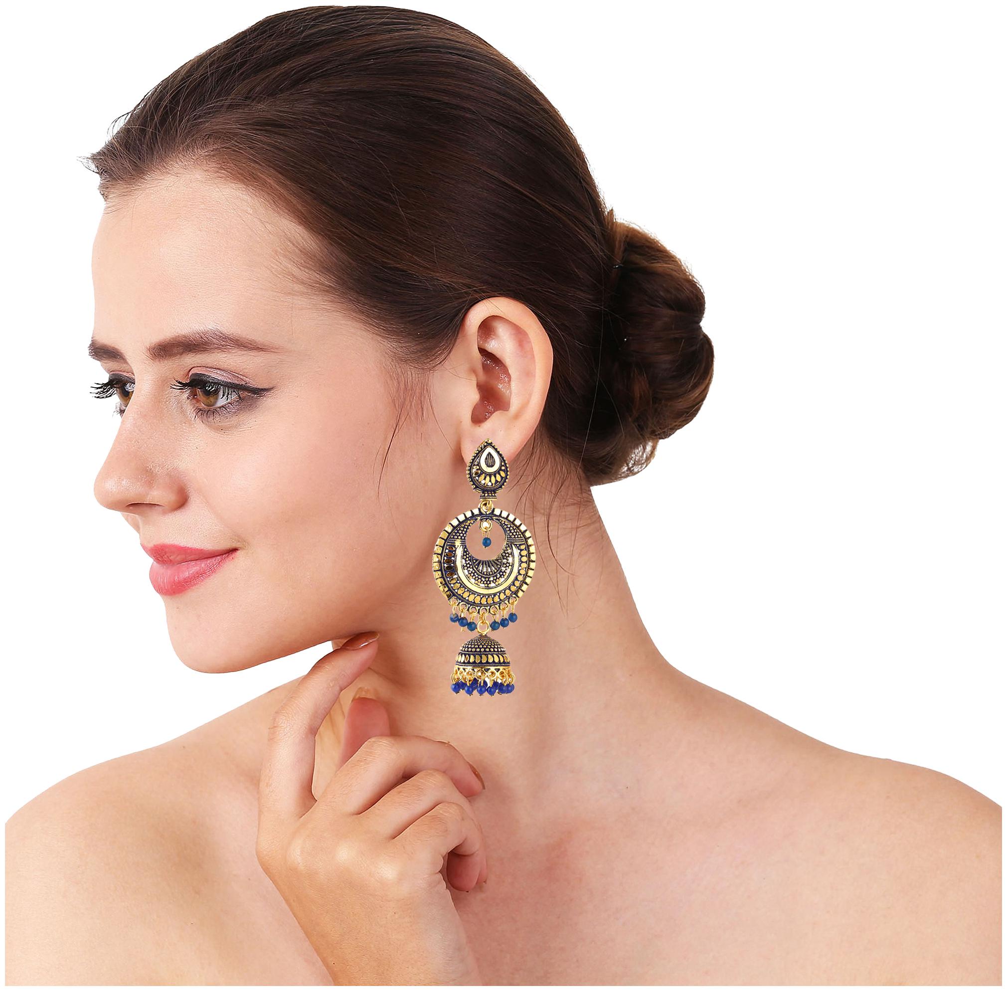 

Eris Inc Beautiful trendy Designer Gold Plated Jhumki Earrings