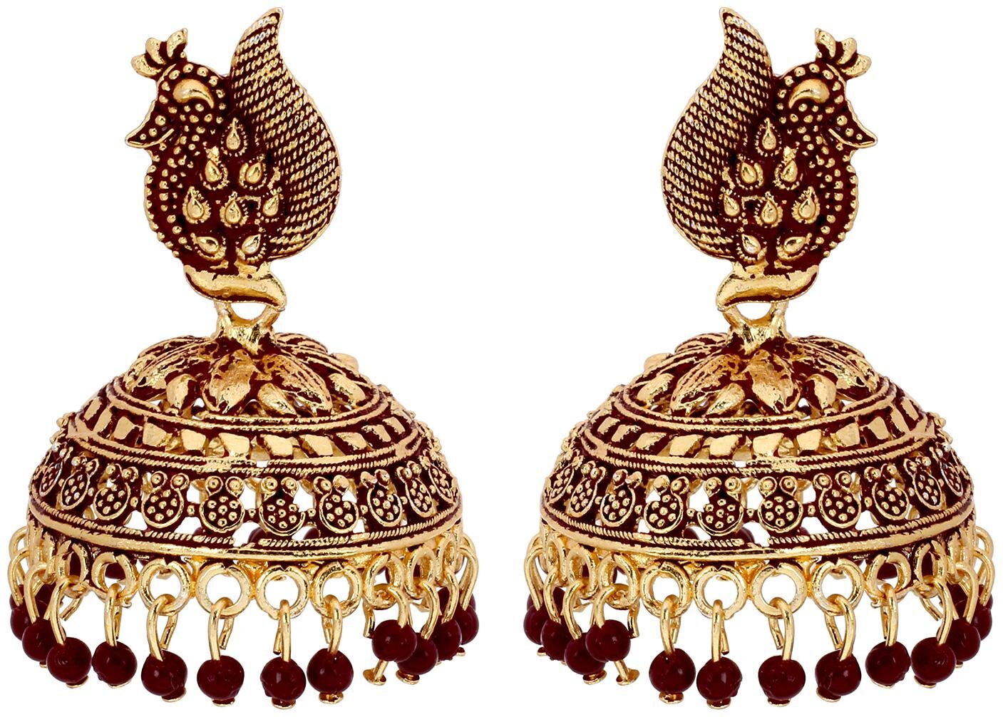 

Eris Inc Beautiful Gold Plated small black beeds Earrings for Girls Women