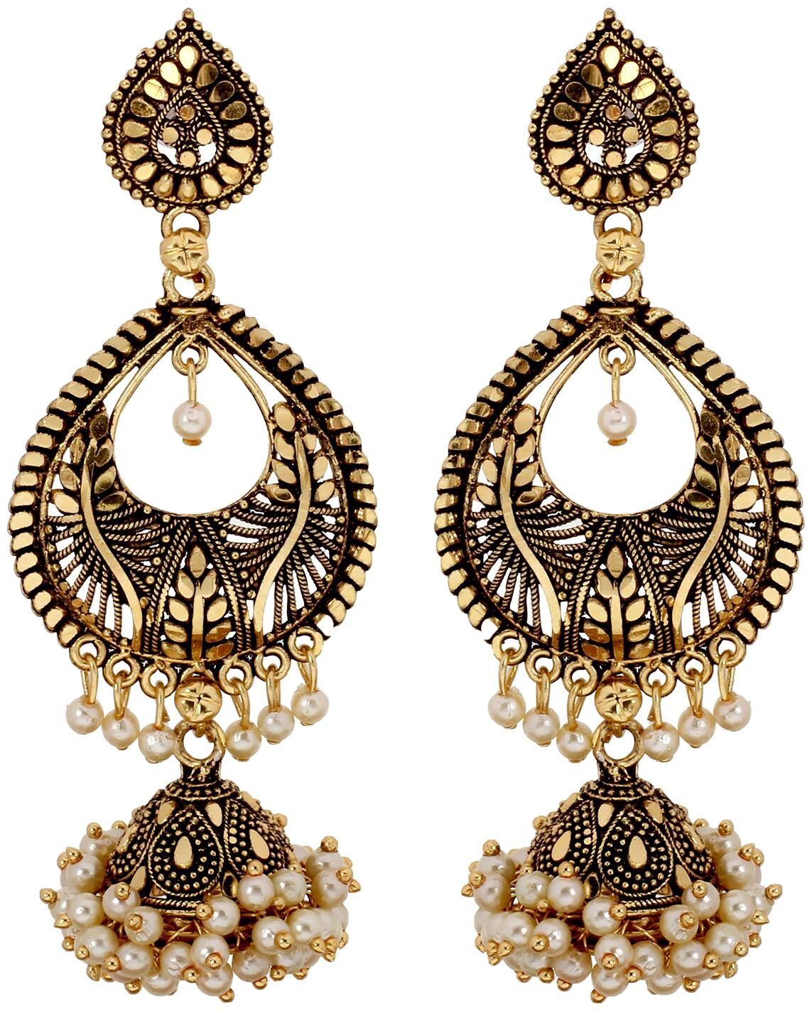 

Eris Inc Jhumka Jhumki Gold Plated with small pearl for Women and Girls