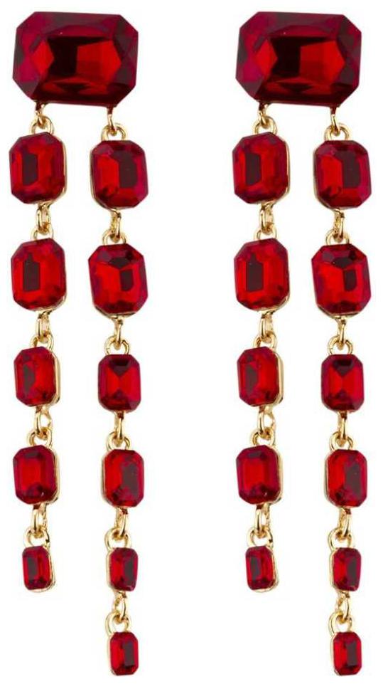 

Eris inc Red Crystal Copper Long Drop Earrings Crystal Crystal Drops Danglers