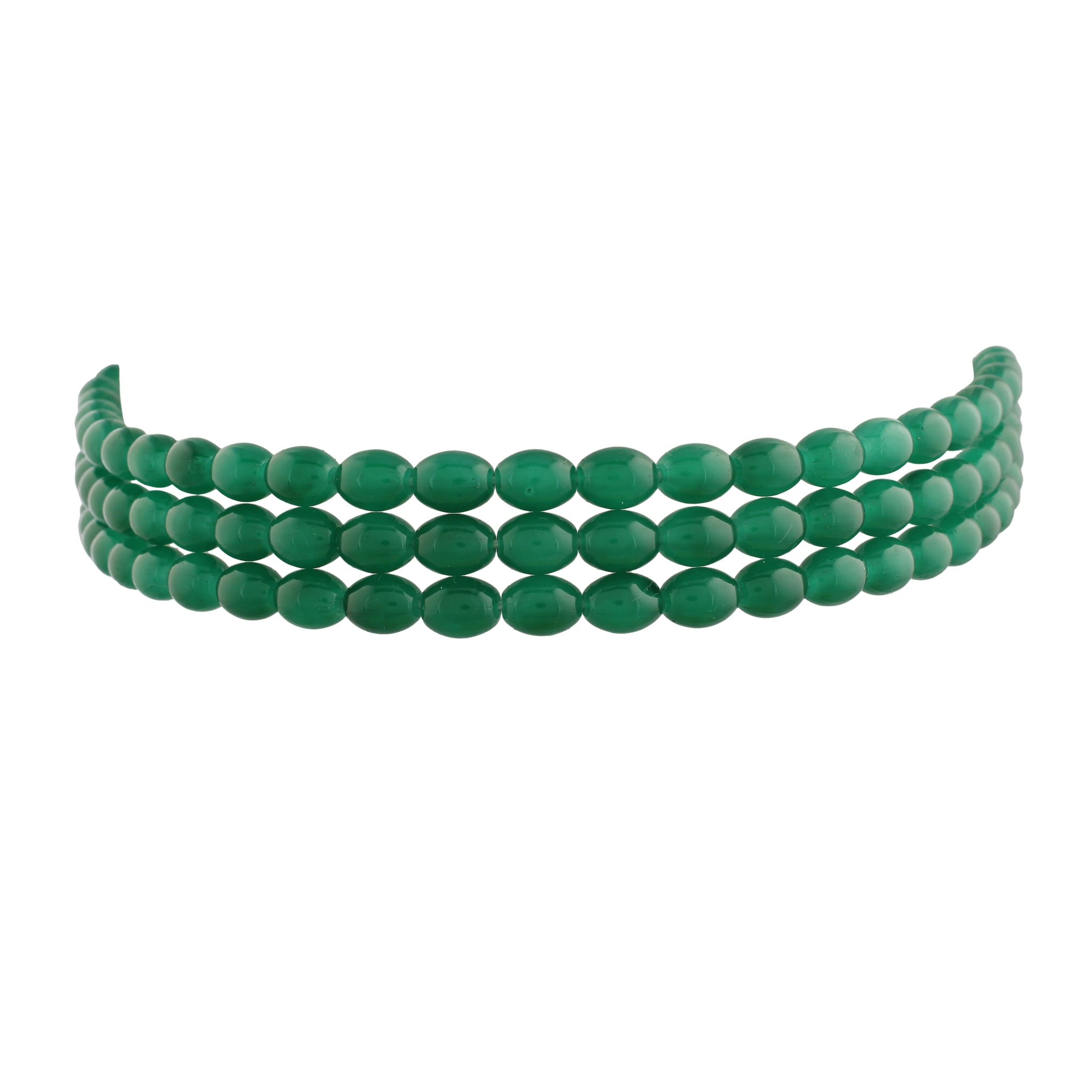 

Etnico 18K Gold Plated Intricately Handcrafted 3 Layer Light Weight Emerald Beaded Choker For Women (ML251G) (Pack of 1)