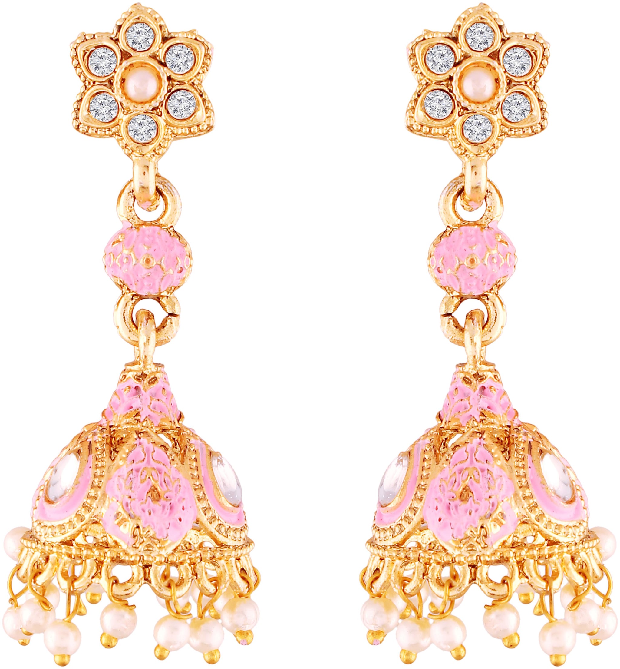 

Etnico Alloy Gold Plated Jhumki For Women
