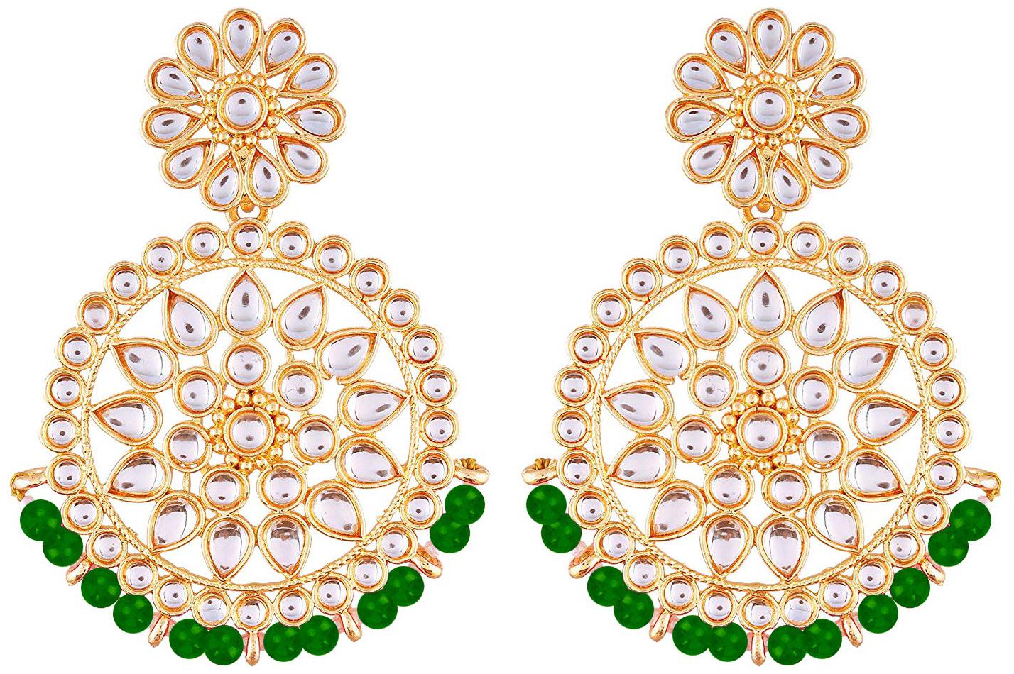 

Etnico Alloy Gold Plated Chandbali For Women