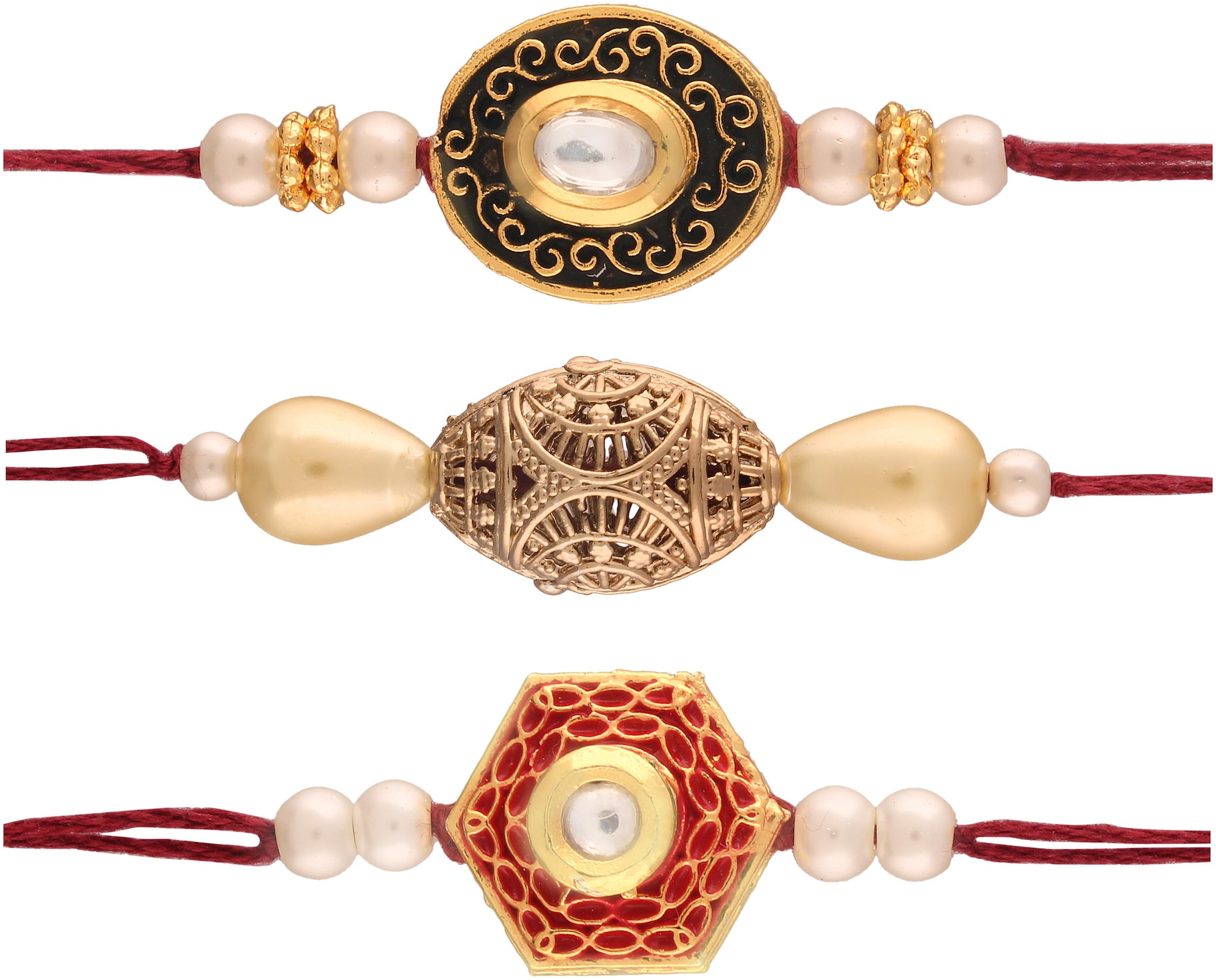 

Etnico Alloy Adjustable Rakhis Set of Three