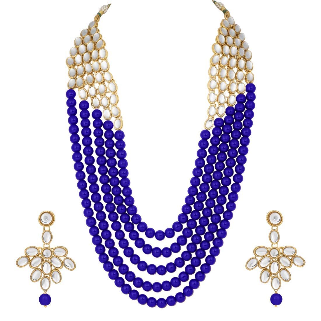 

Etnico Blue Gold-Plated Necklace Set For Women