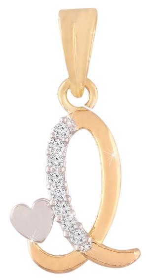 

Etnico Collection A Alphabet Pendant with heart For Men Women C00I