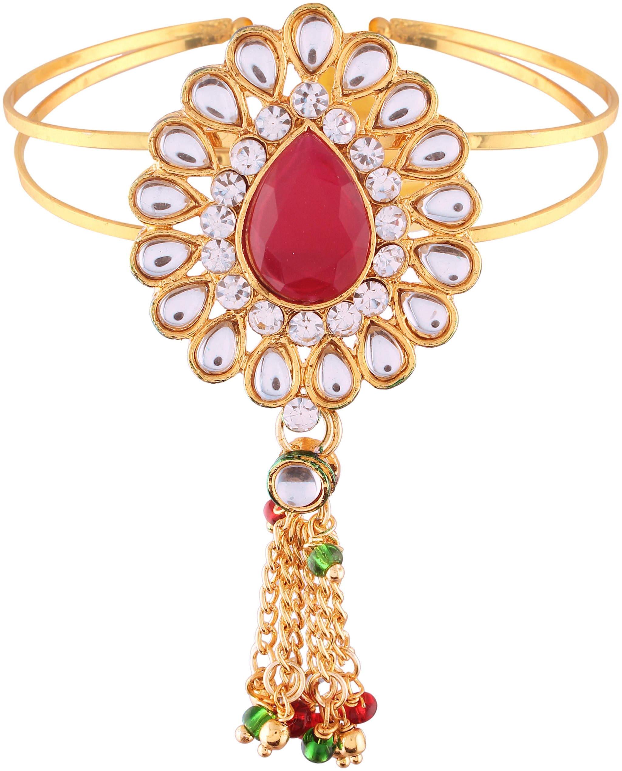 

Etnico Gold Plated Kundan Bajubandh Jewellery set For Women