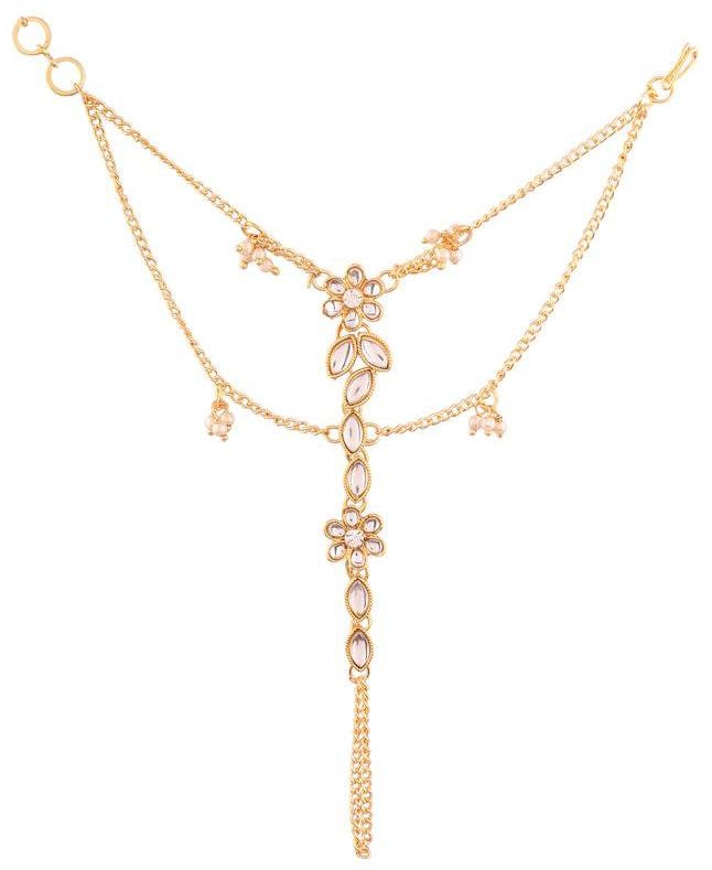 

Etnico Gold Plated Kundan Hath phool for Women
