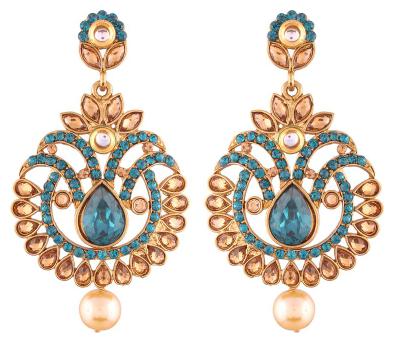 

Etnico Gold Plated Kundan Chandbali Earrings for Women