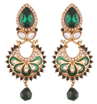 

Etnico Gold Plated Kundan Chandbali Earrings for Women