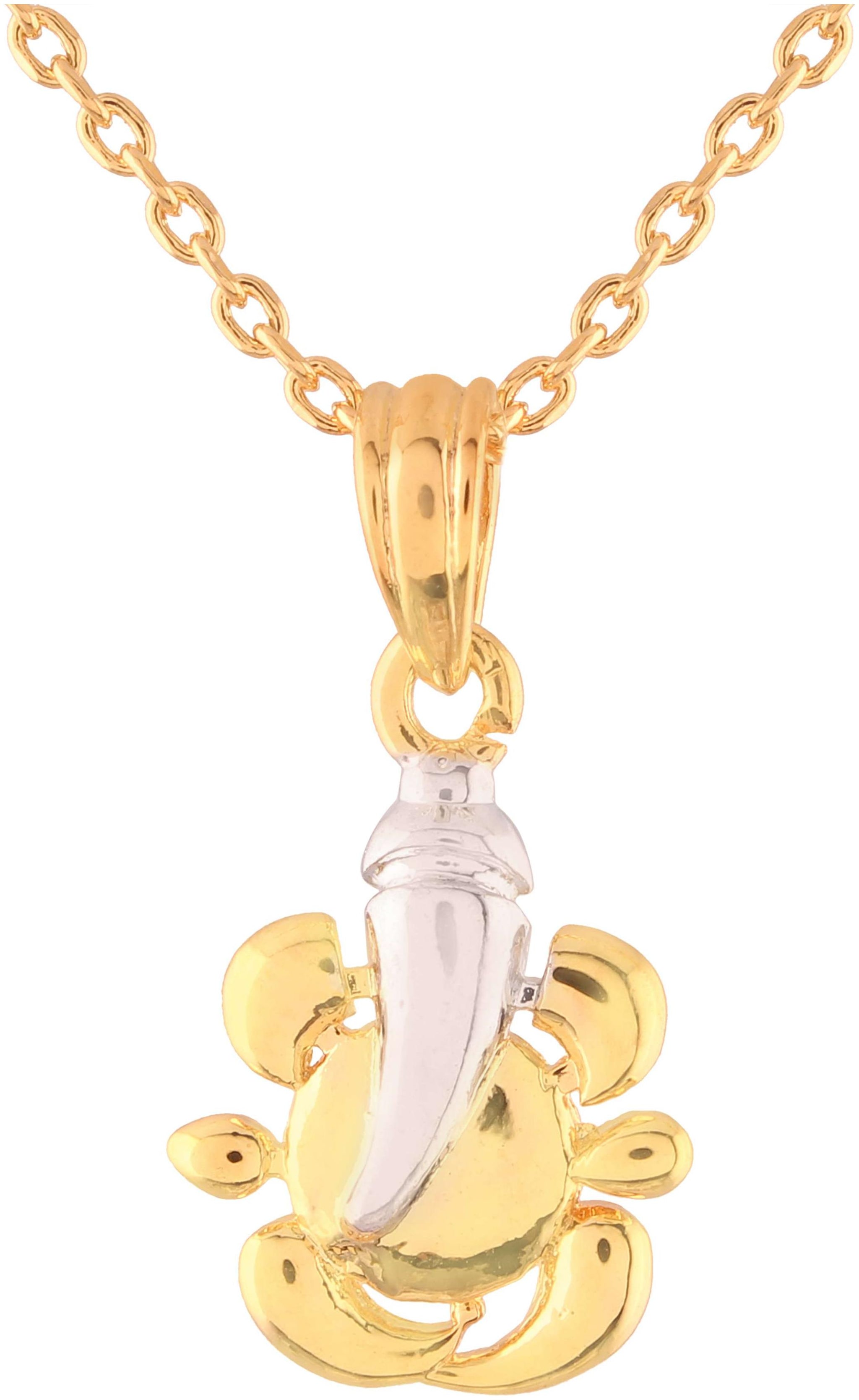 

Etnico Gold Silver Plated Ganesha Pendant with Chain For Women