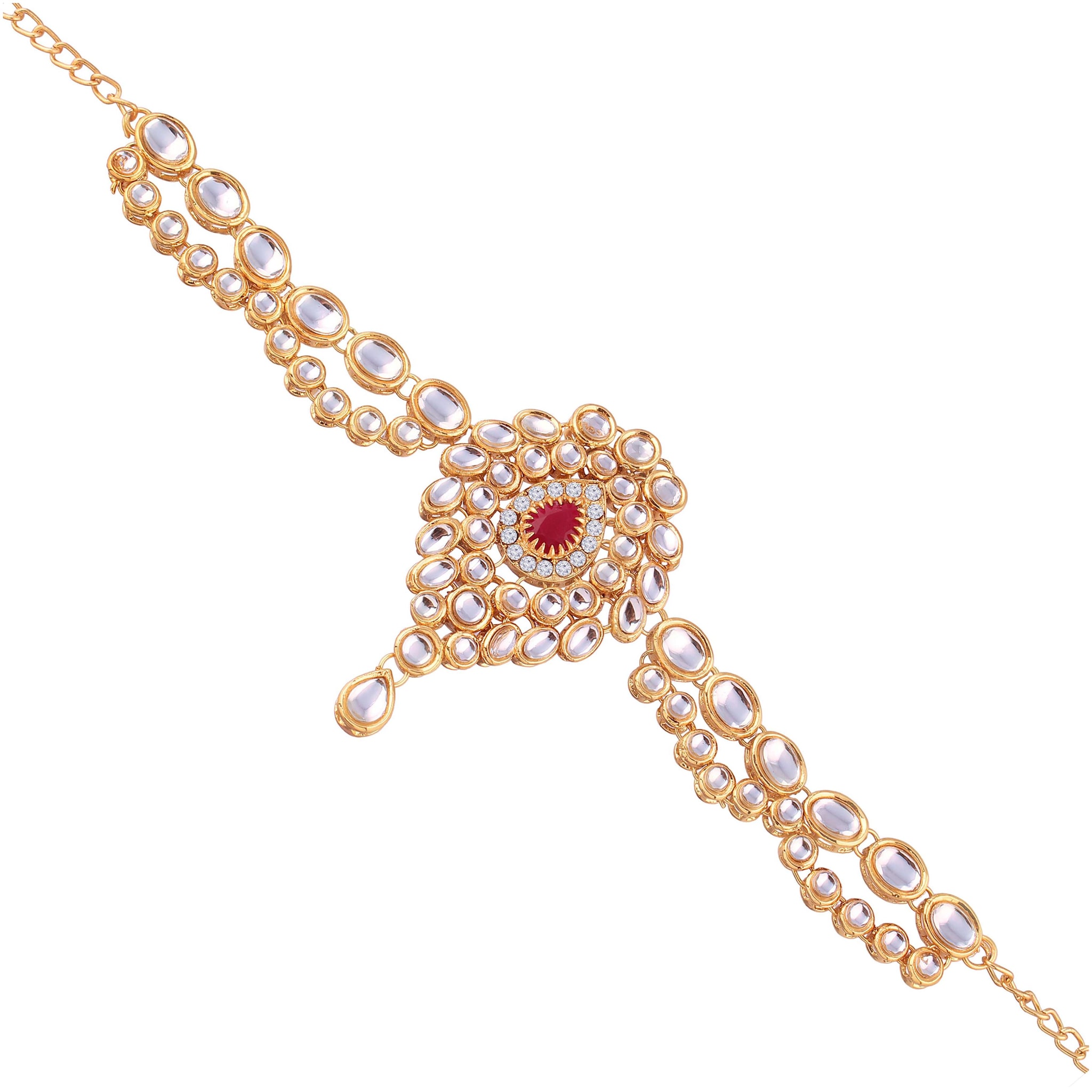 

Etnico Gold Plated Kundan Bajubandh Jewellery set For Women