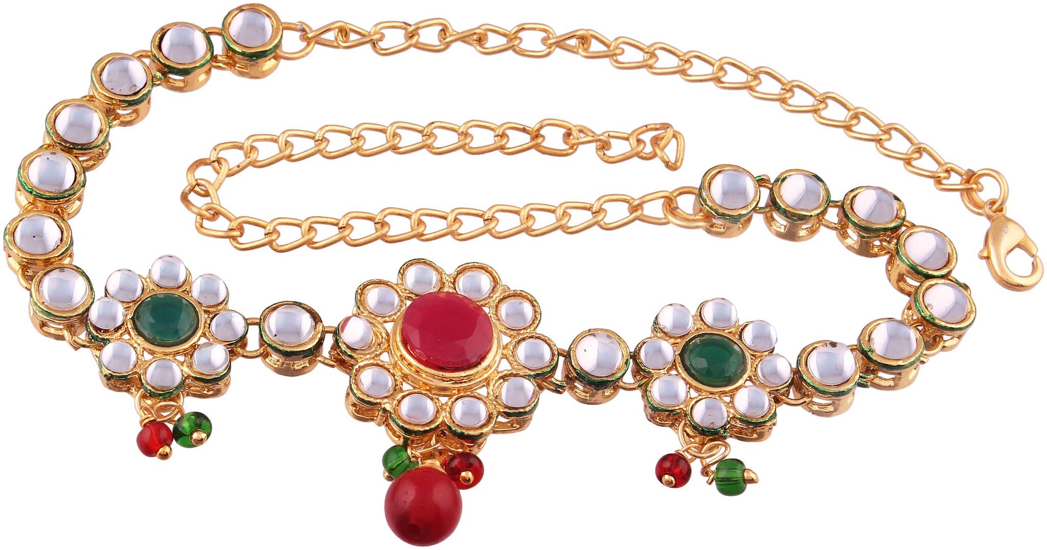 

Etnico Gold Plated Kundan Designer Bajubandh Jewellery set For Women