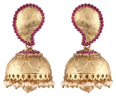 

Etnico Gold Plated Jhumki Earrings for Women
