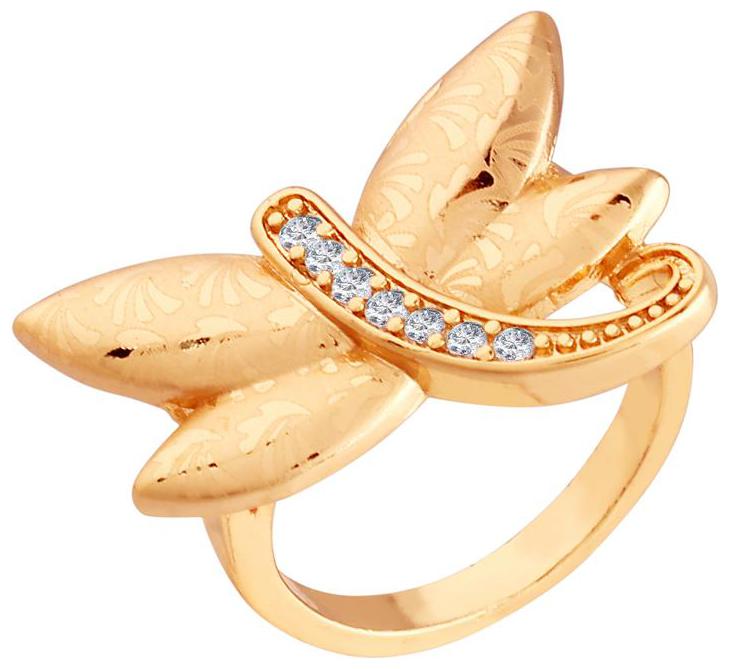

Etnico Gold Plated Valentine s Special CZ Butterfly Ring