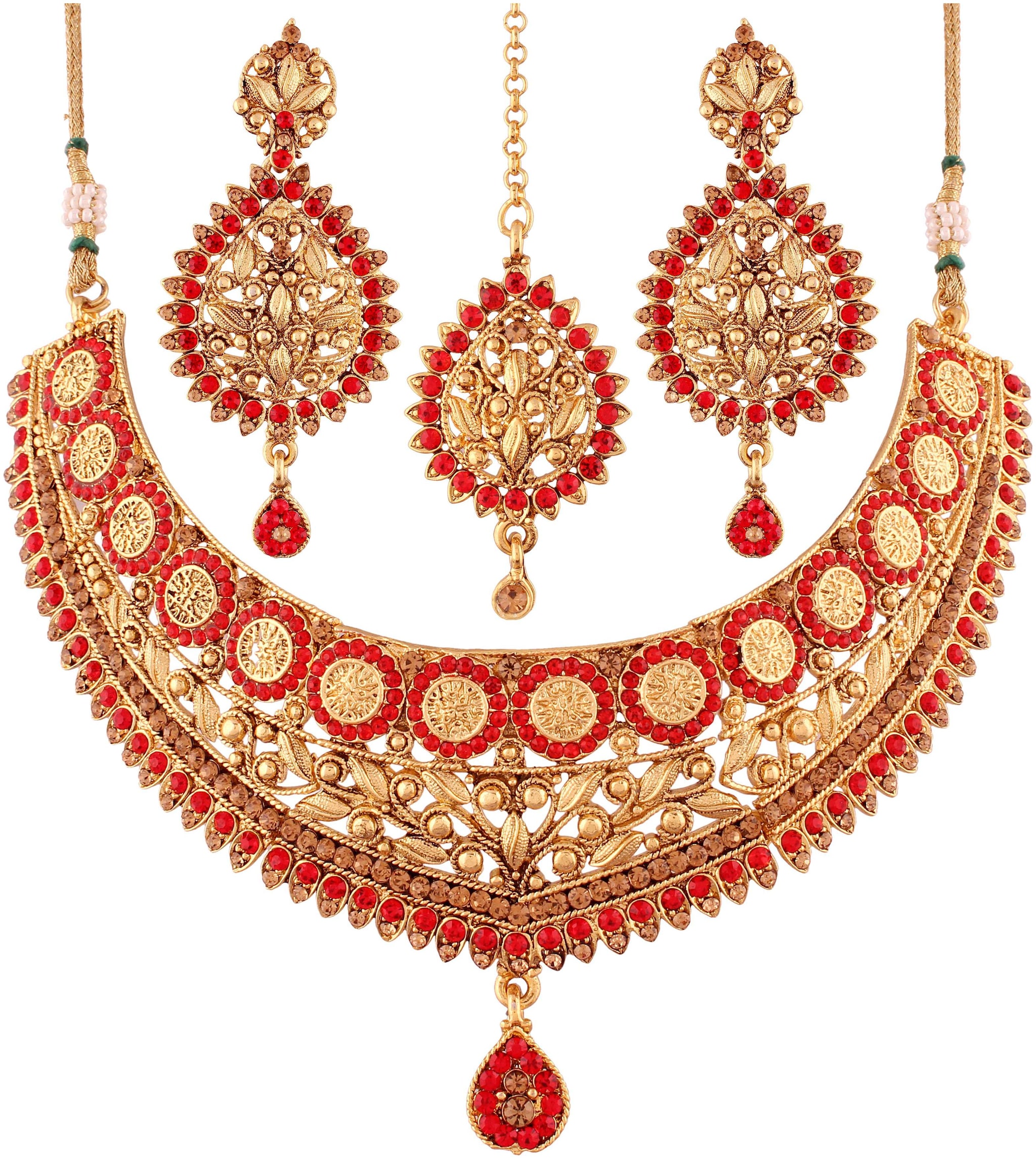 

Etnico Gold Plated Necklace Jewellery Set For Women
