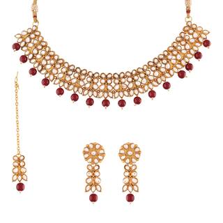 Buy Etnico Maroon Necklace Set For Women Online At Low Prices In India Paytmmall Com