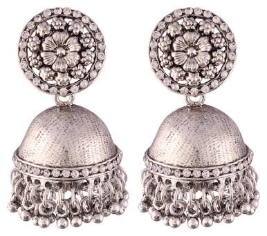 

Etnico Silver Plated Jhumki Earrings for Women