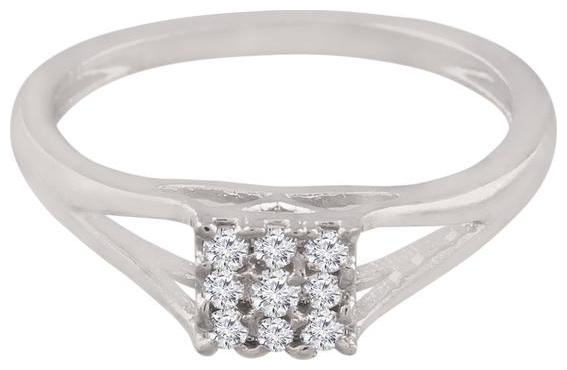 

Etnico Silver Plated Crystal Studded CZ Ring For Women