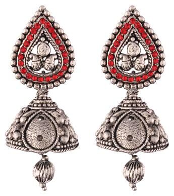 

Etnico Silver Plated Jhumki Earrings for Women